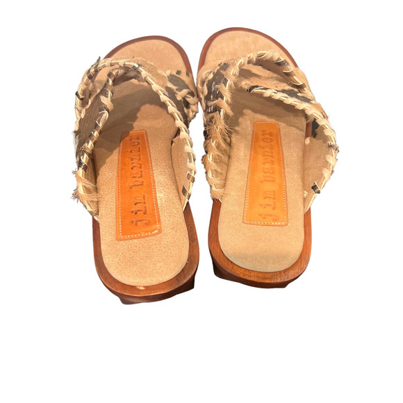 Jim Barnier Wooden Heel Clog Crossover Copper Must Women Size 8 Platform Sandals - Picture 7 of 10
